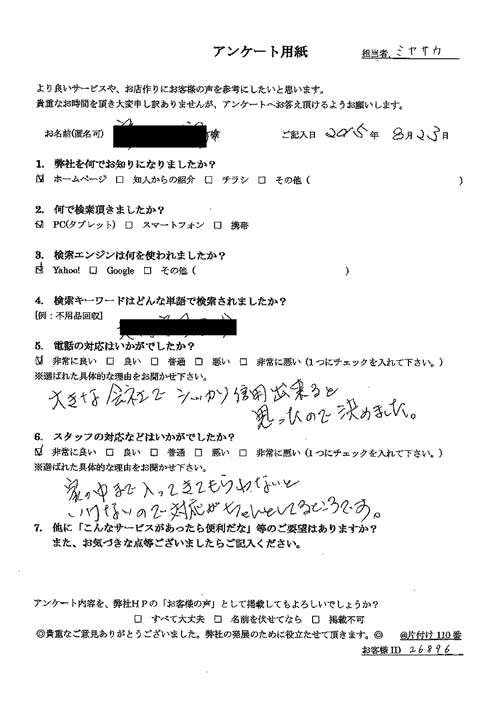 日光市・30代女性/匿名希望